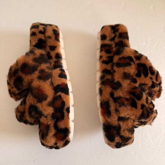 JSLIDES Shearling Animal Print Slippers Women Size 6 - Picture 9 of 15